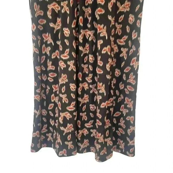 Banana Republic Women's Charcoal Gray/Yellow/Red Floral Poly/Spandex Knit Faux W - Picture 8 of 13